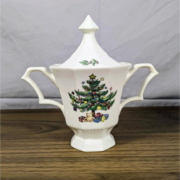 Nikko Classic Christmas Tree Sugar & Creamer Set Japan Vintage - Picture 2 of 13